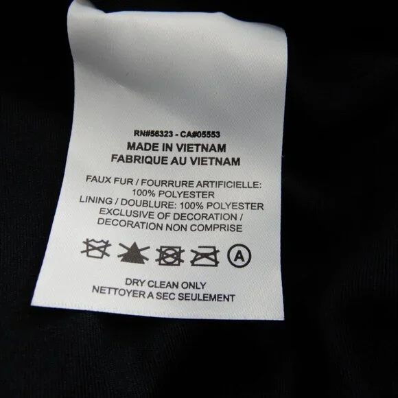 NIKE Faux Fur Plush Swoosh Teddy JACKET Size L Oversized Black Fossil Logo NEW - Picture 11 of 12